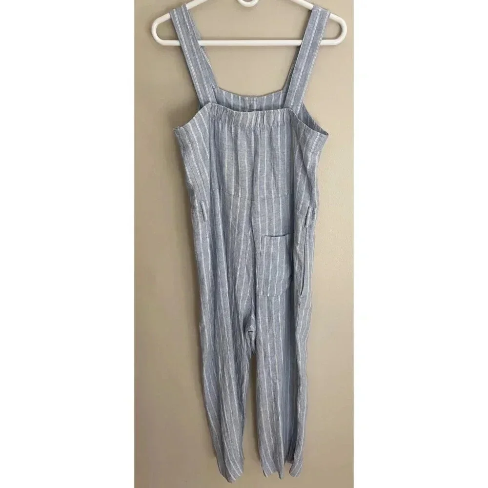 Everlane NWT Blue & White Striped Linen Jumpsuit WITHOUT BELT Size 0